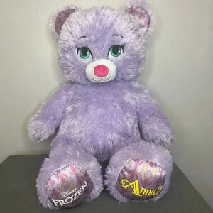 Build-A-Bear Disney Frozen Anna Bear Purple Sparkle Plush Stuffed Toy BAB